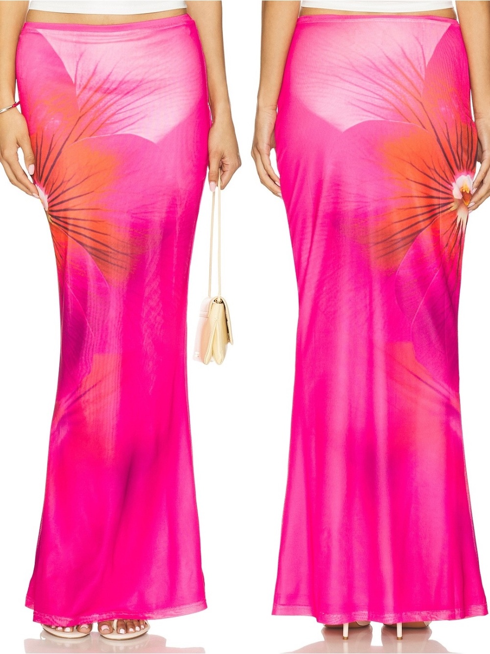 Runaway The Label x Revolve Zarela Maxi Skirt in Pink Flower